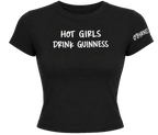 Hot Girls Drink Guinness Baby Tee — Black